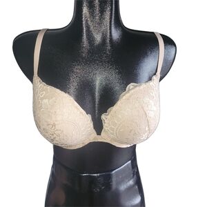 La Senza Cream Lace Classic Plunge Bra 36DD